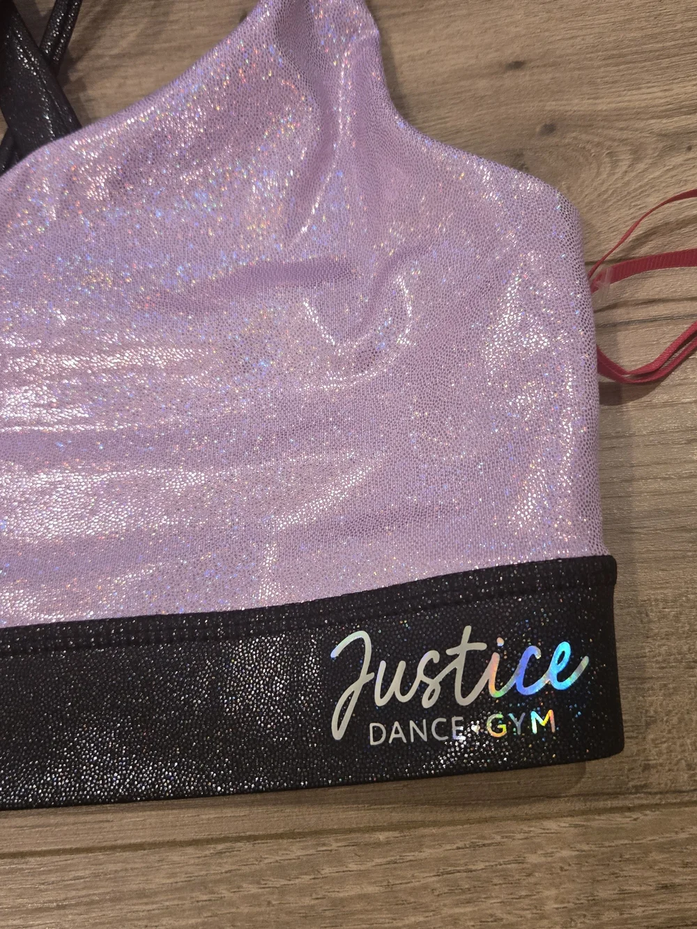 NWT Justice Girls Metallic Colorblock Sports Bra & Shorties 2PC Set Gym Dance XL